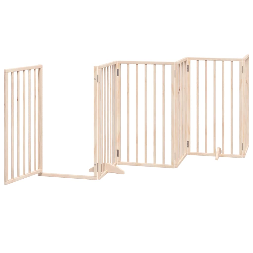 Zábrana pro psy s dvířky skládací 15 panelů 750 cm topol