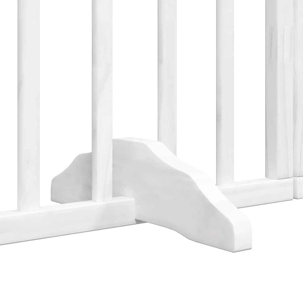 Zábrana pro psy s dvířky skládací 15 panelů bílá 750 cm topol