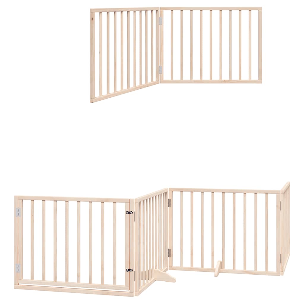 Zábrana pro psy s dvířky skládací 6 panelů 480 cm topol