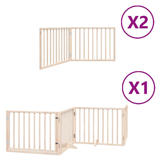 Zábrana pro psy s dvířky skládací 8 panelů 640 cm topol