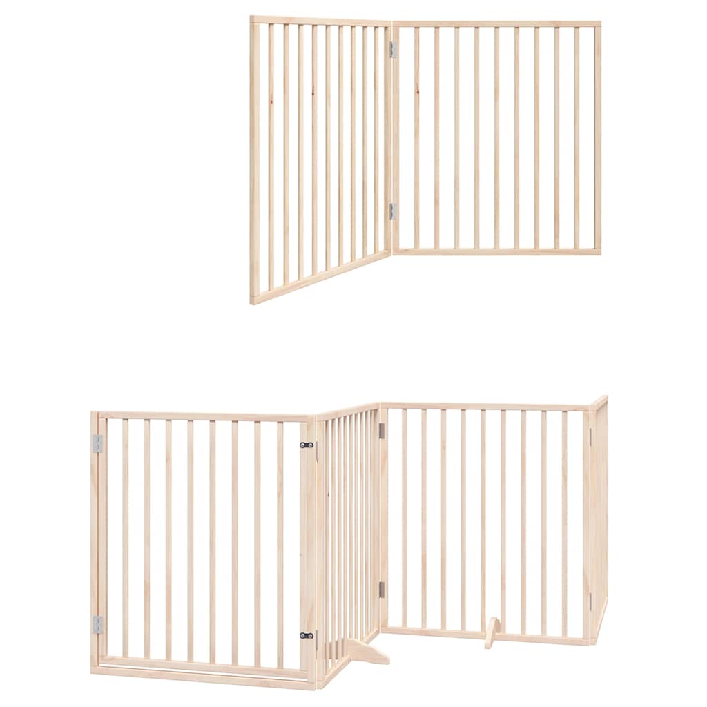 Zábrana pro psy s dvířky skládací 6 panelů 480 cm topol