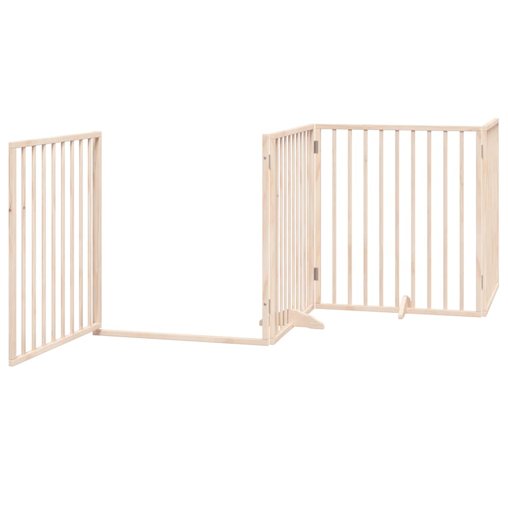 Zábrana pro psy s dvířky skládací 6 panelů 480 cm topol