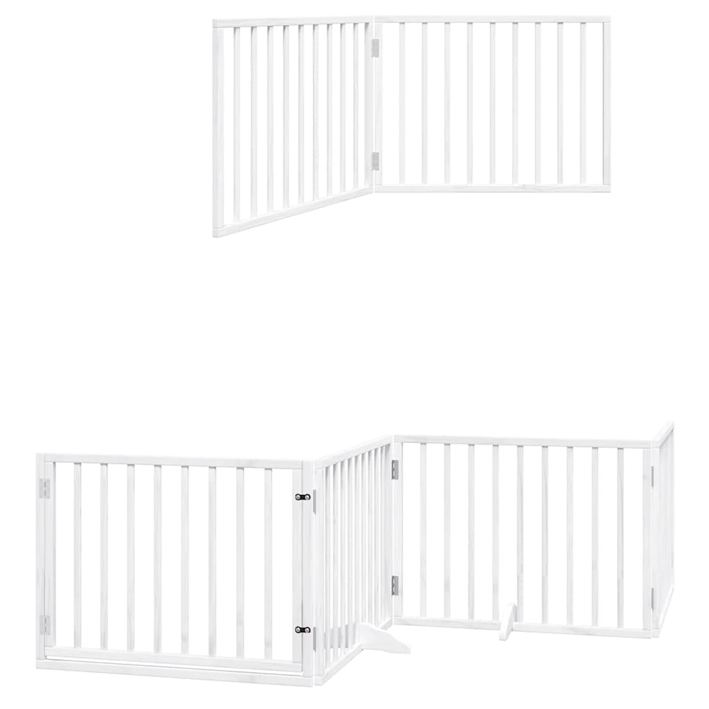 Zábrana pro psy s dvířky skládací 12 panelů bílá 960 cm topol