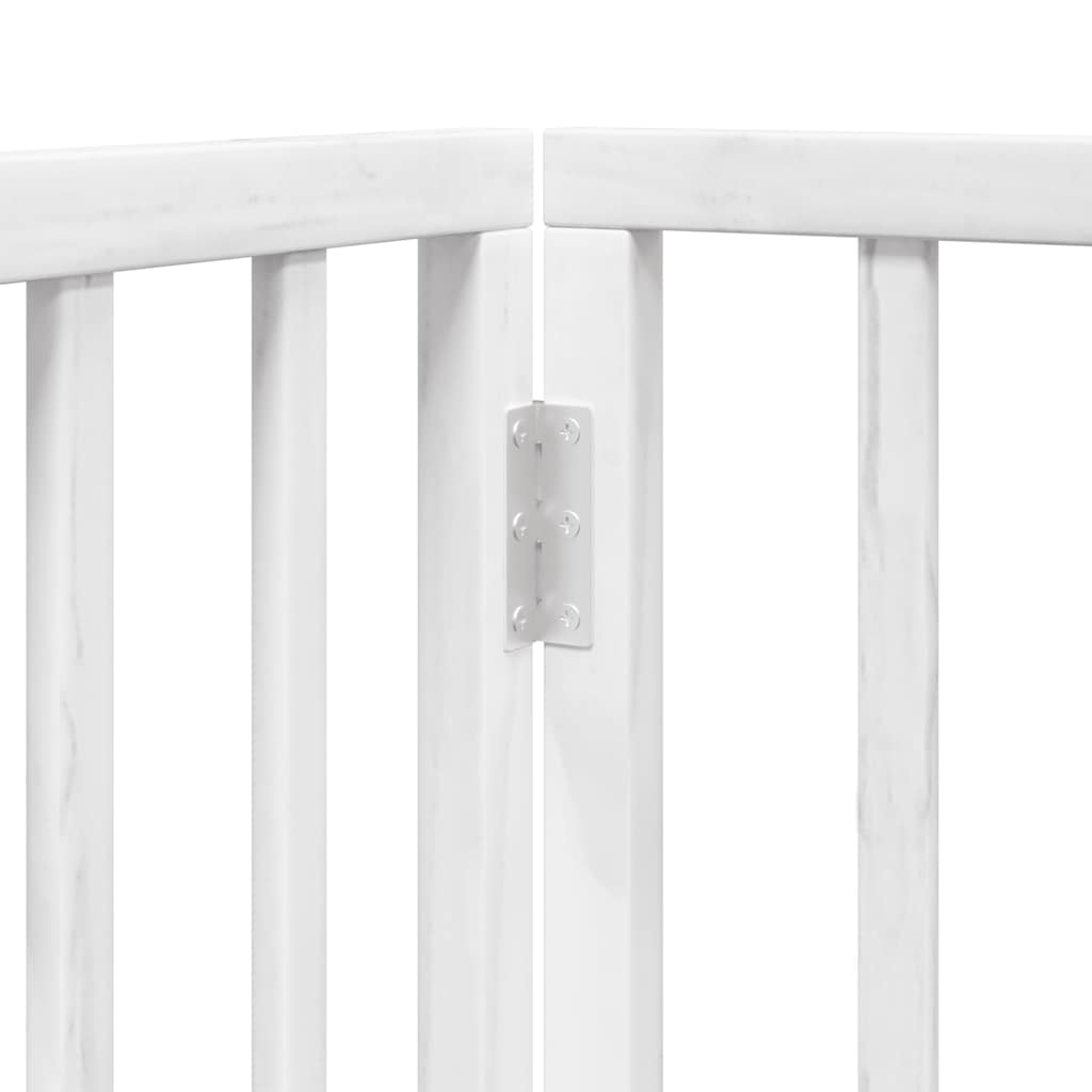 Zábrana pro psy s dvířky skládací 12 panelů bílá 960 cm topol