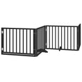 Načíst obrázek do prohlížeče galerie, Zábrana pro psy s dvířky skládací 10 panelů černá 800 cm topol
