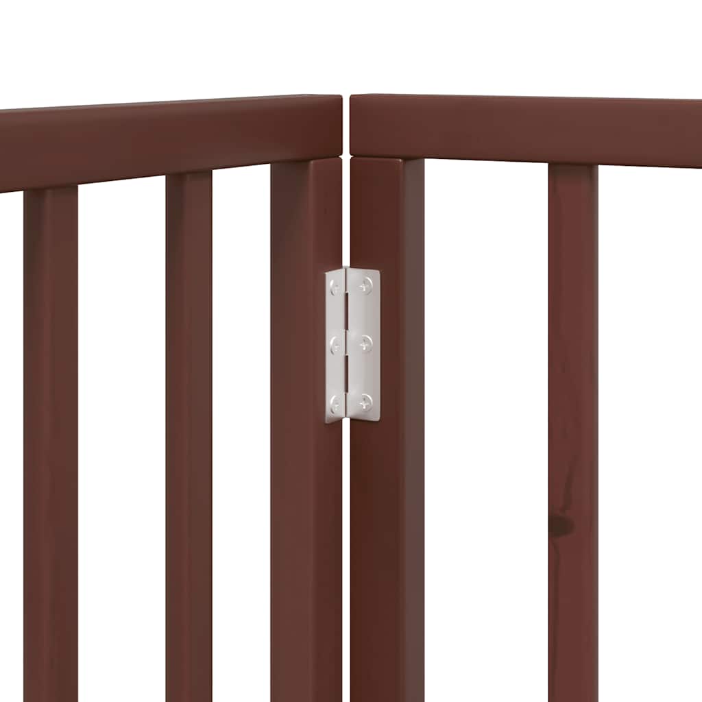 Zábrana pro psy s dvířky skládací 12 panelů hnědá 960 cm topol