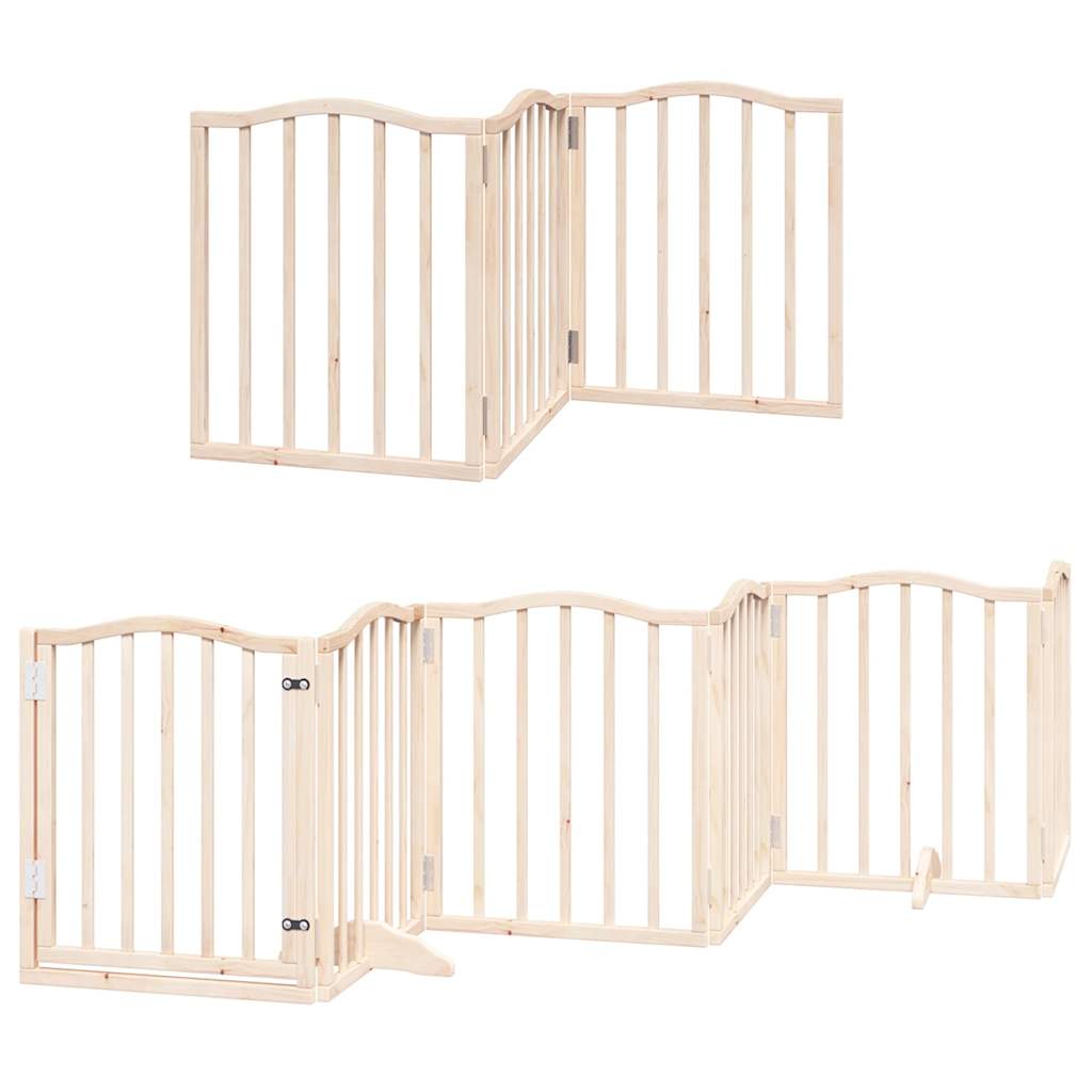 Zábrana pro psy s dvířky skládací 9 panelů 450 cm topol