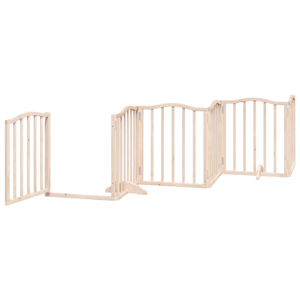 Zábrana pro psy s dvířky skládací 9 panelů 450 cm topol