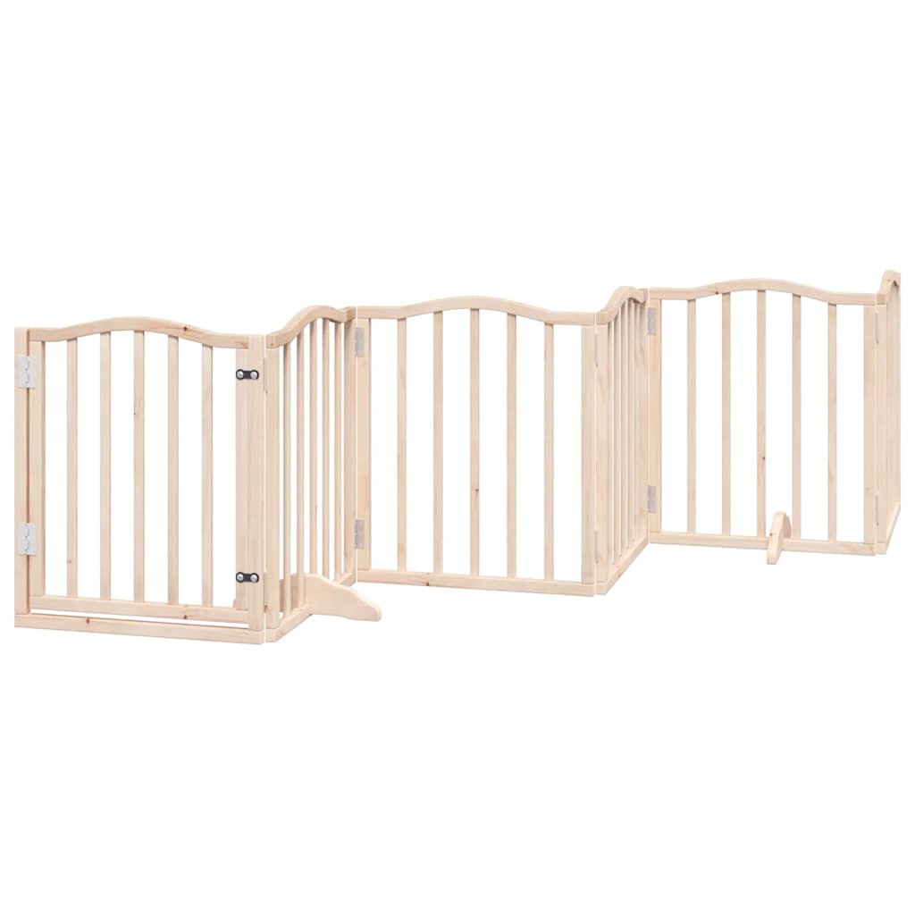 Zábrana pro psy s dvířky skládací 15 panelů 750 cm topol