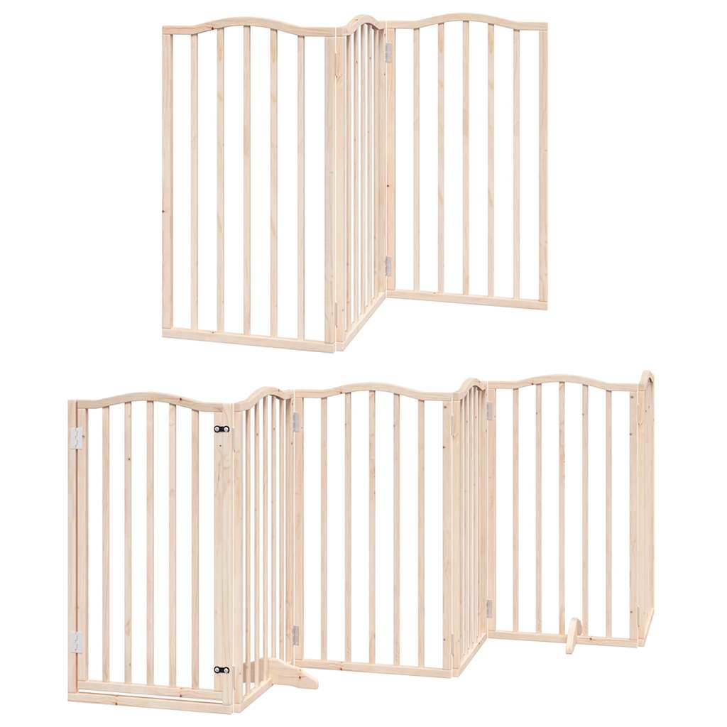 Zábrana pro psy s dvířky skládací 9 panelů 450 cm topol
