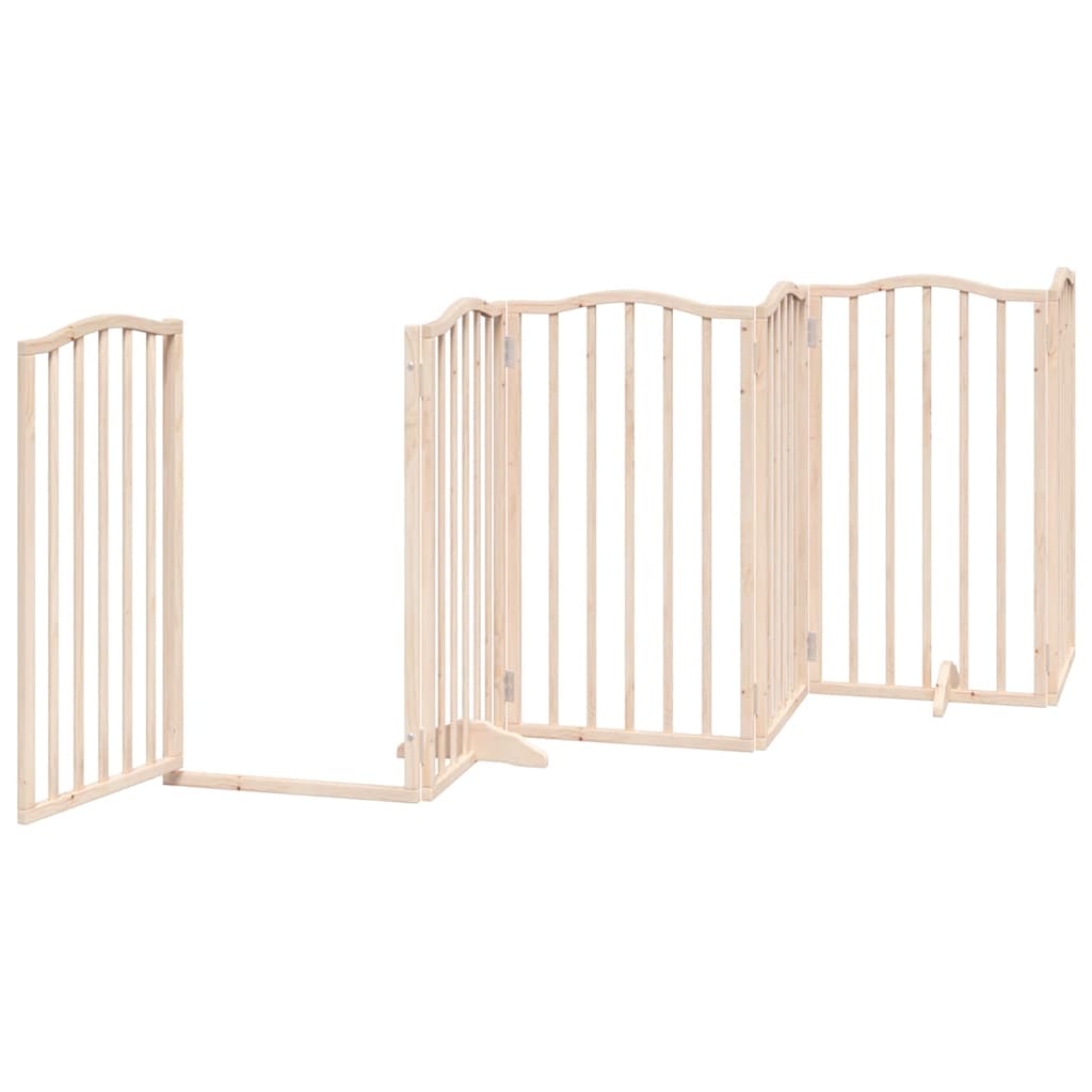 Zábrana pro psy s dvířky skládací 9 panelů 450 cm topol