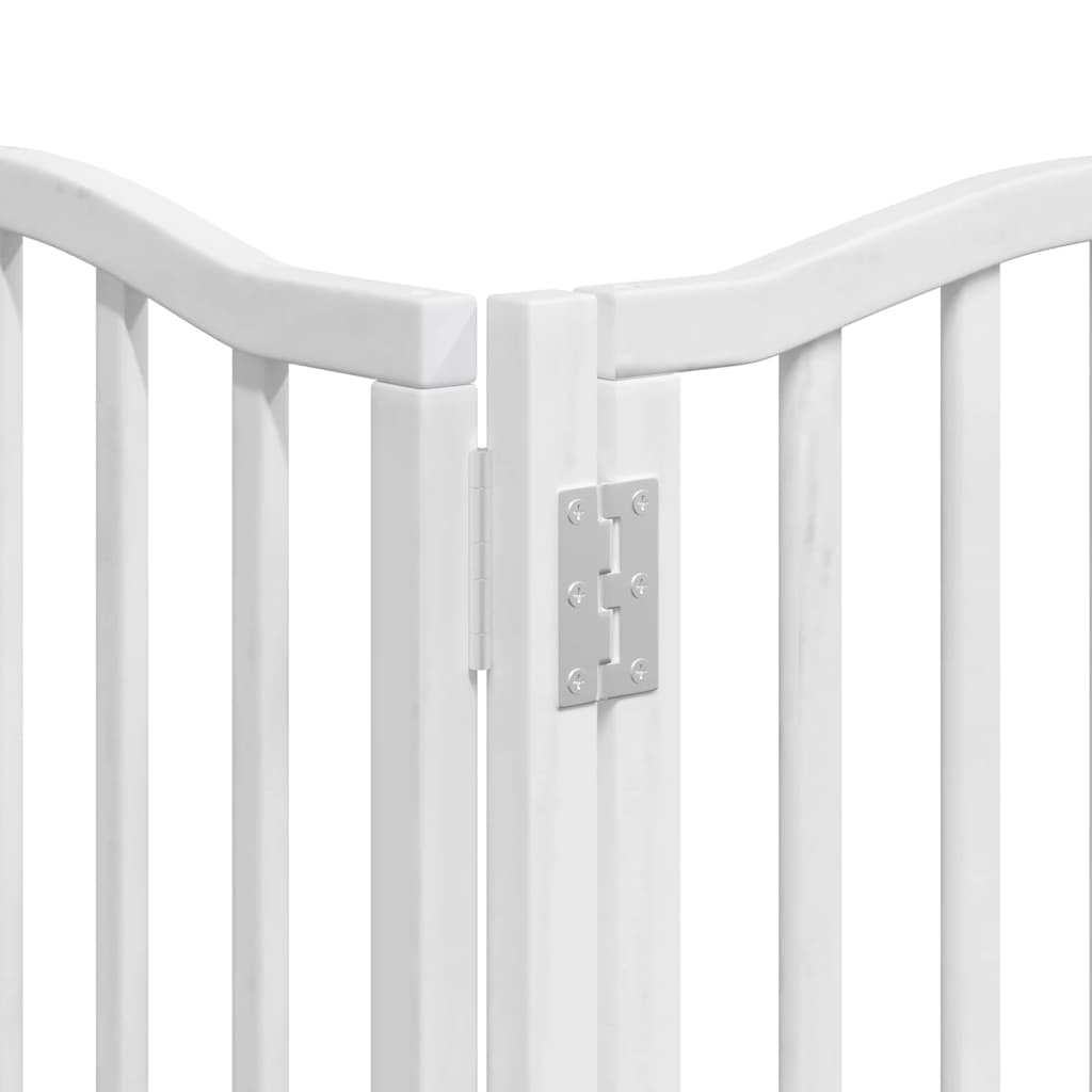 Zábrana pro psy s dvířky skládací 15 panelů bílá 750 cm topol