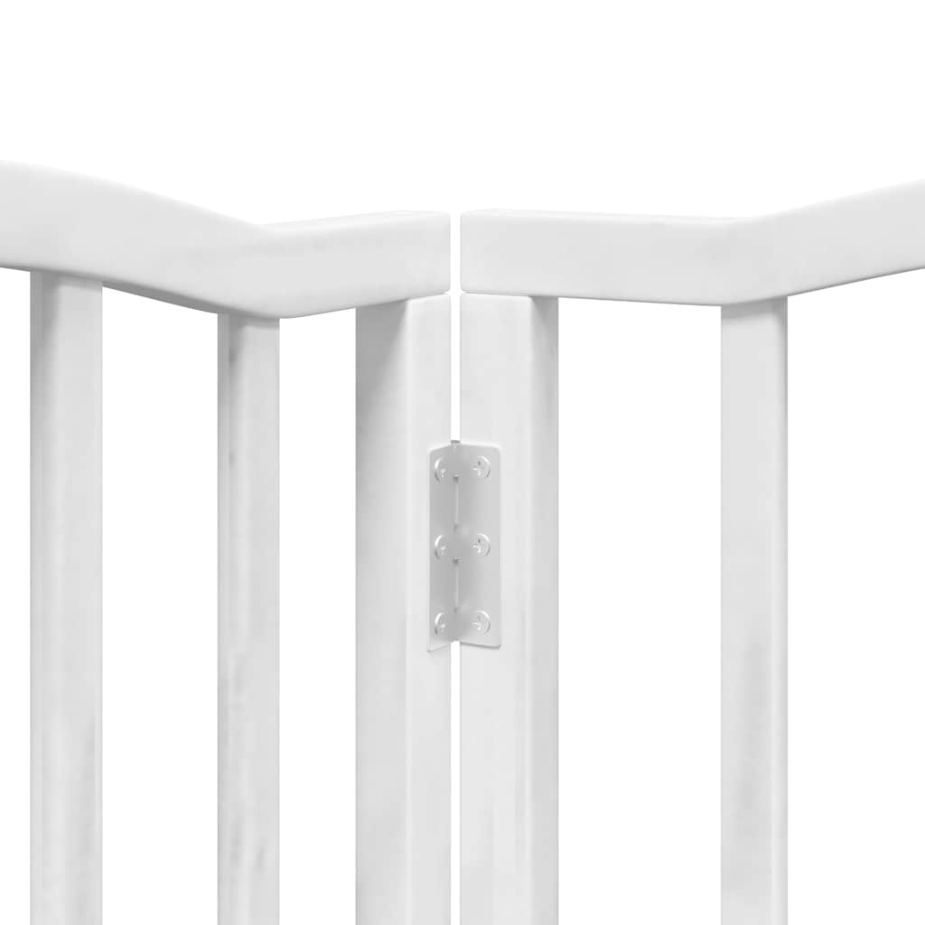 Zábrana pro psy s dvířky skládací 15 panelů bílá 750 cm topol