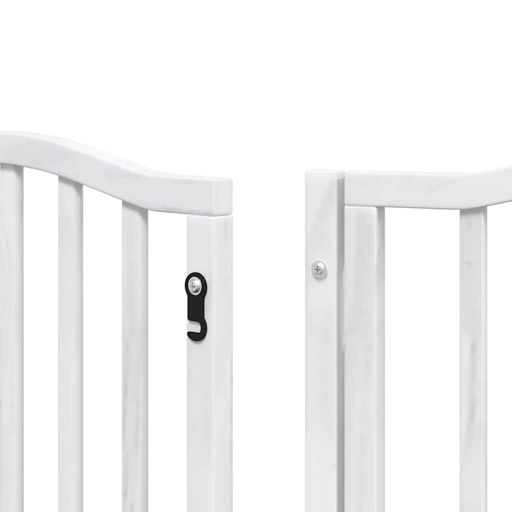 Zábrana pro psy s dvířky skládací 15 panelů bílá 750 cm topol