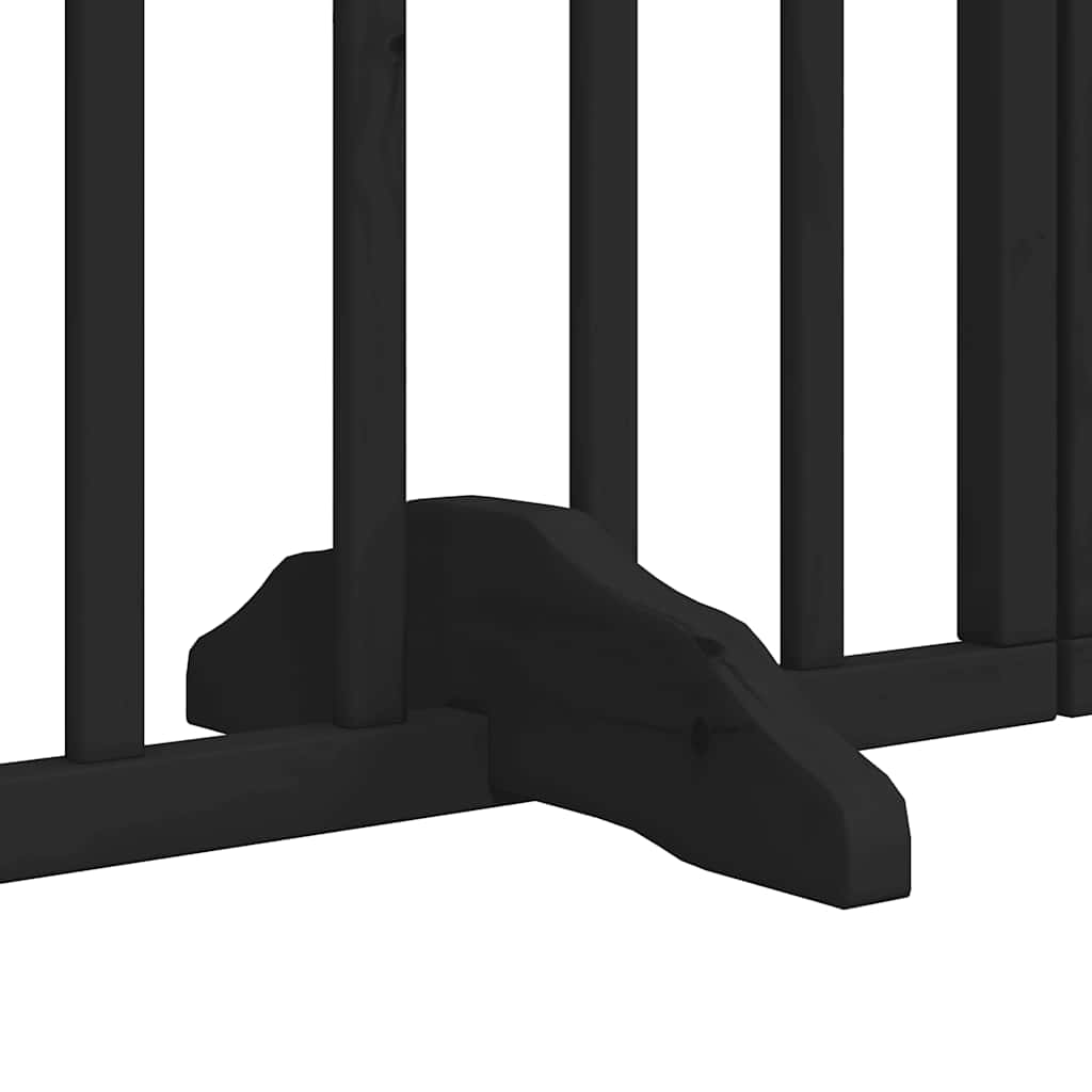 Zábrana pro psy s dvířky skládací 12 panelů černá 600 cm topol