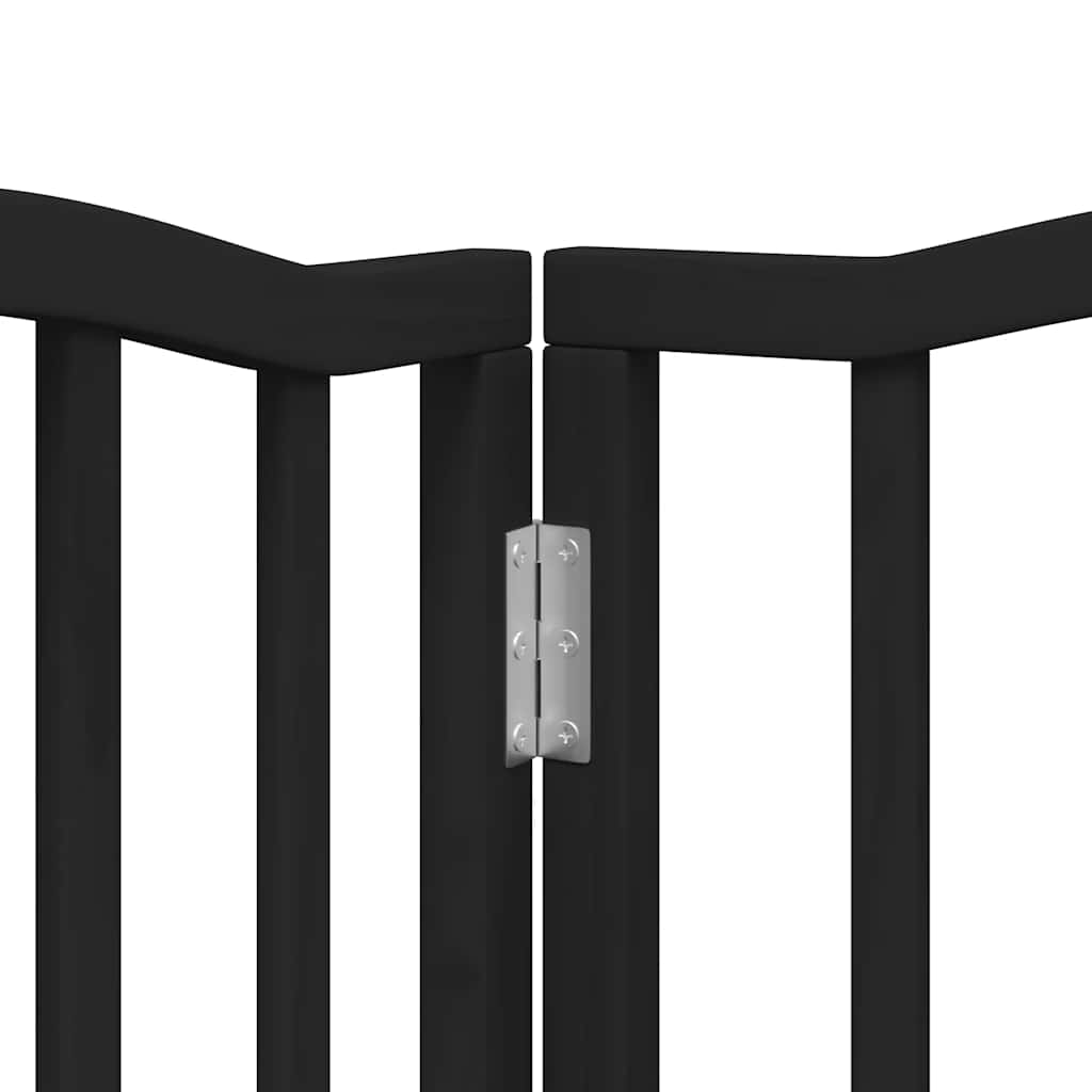 Zábrana pro psy s dvířky skládací 15 panelů černá 750 cm topol