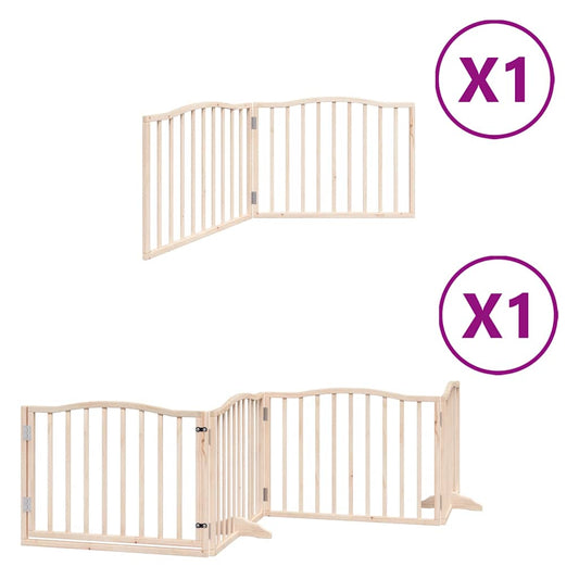 Zábrana pro psy s dvířky skládací 6 panelů 480 cm topol