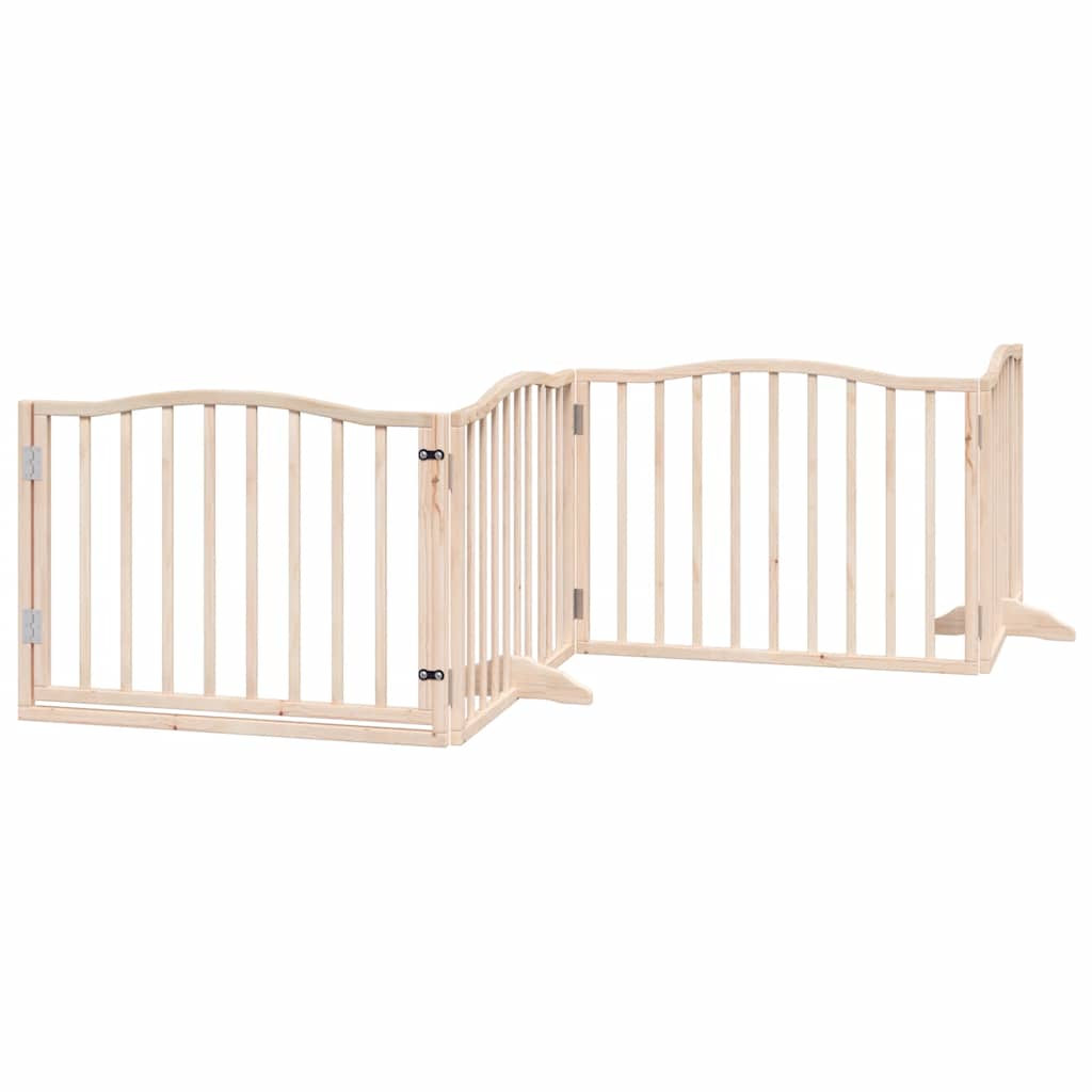Zábrana pro psy s dvířky skládací 6 panelů 480 cm topol
