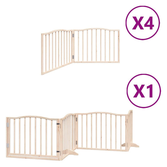 Zábrana pro psy s dvířky skládací 12 panelů 960 cm topol