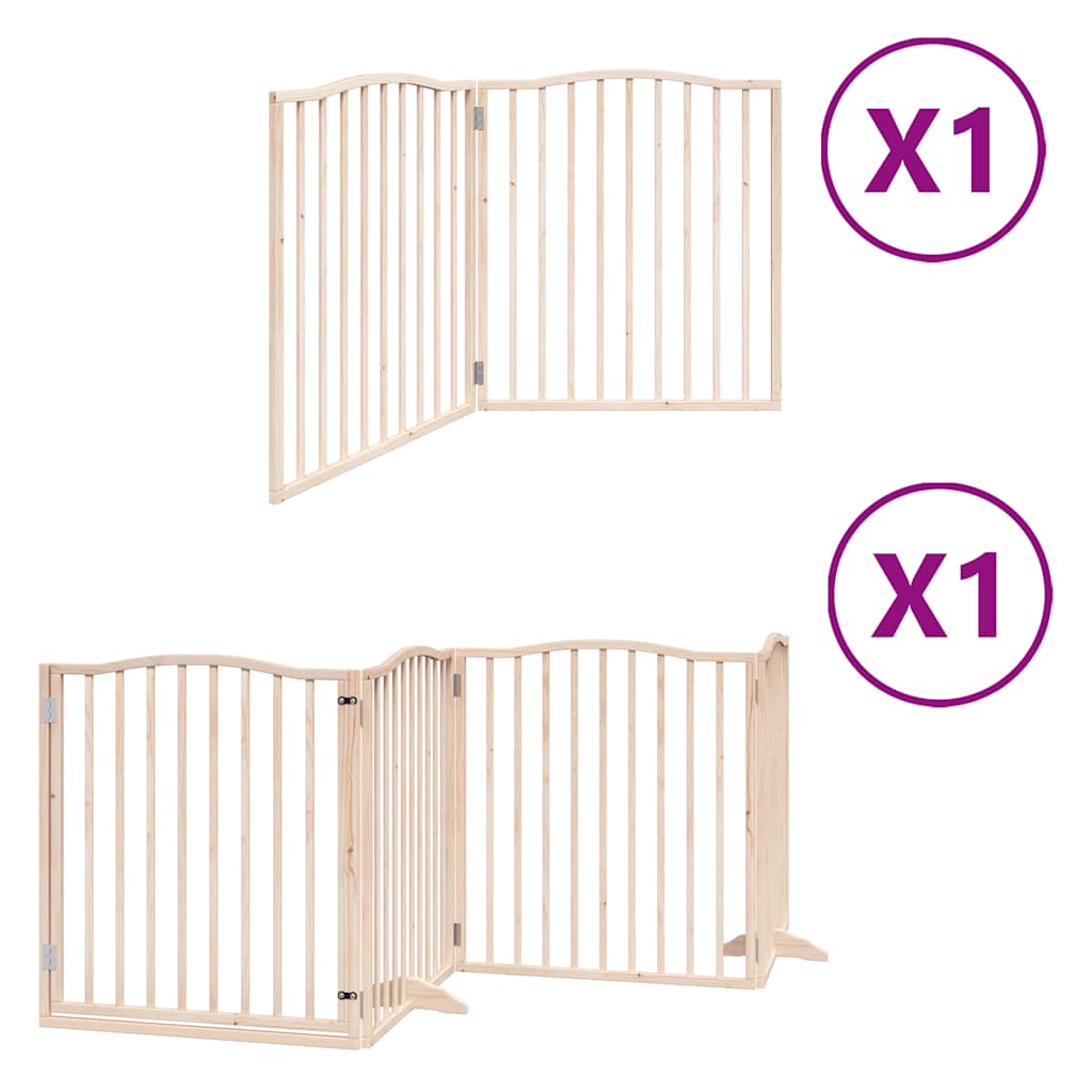 Zábrana pro psy s dvířky skládací 6 panelů 480 cm topol