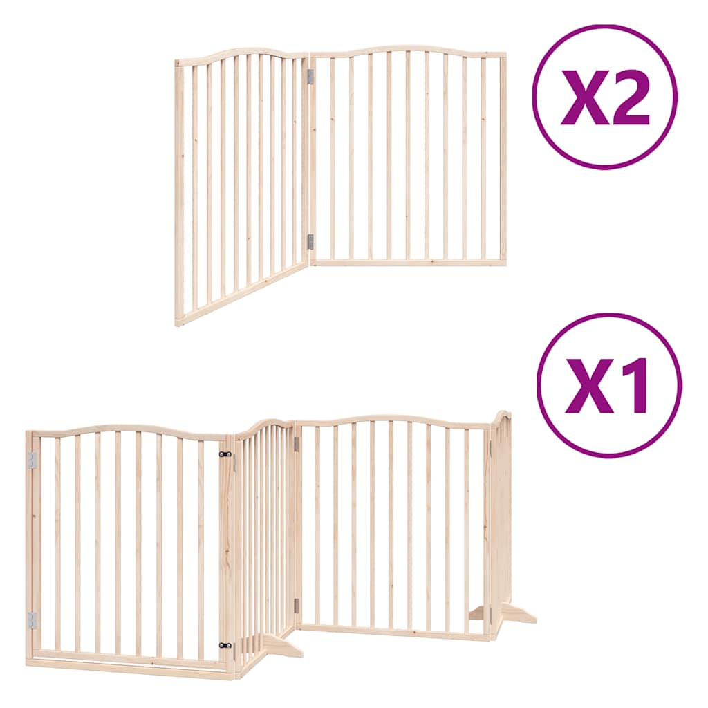 Zábrana pro psy s dvířky skládací 8 panelů 640 cm topol