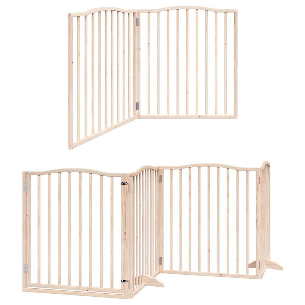 Zábrana pro psy s dvířky skládací 8 panelů 640 cm topol