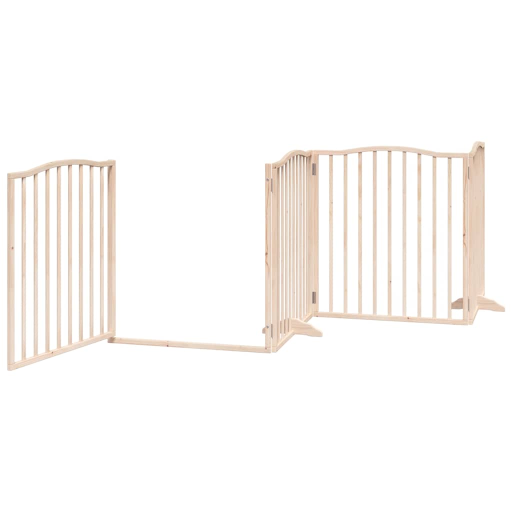 Zábrana pro psy s dvířky skládací 8 panelů 640 cm topol