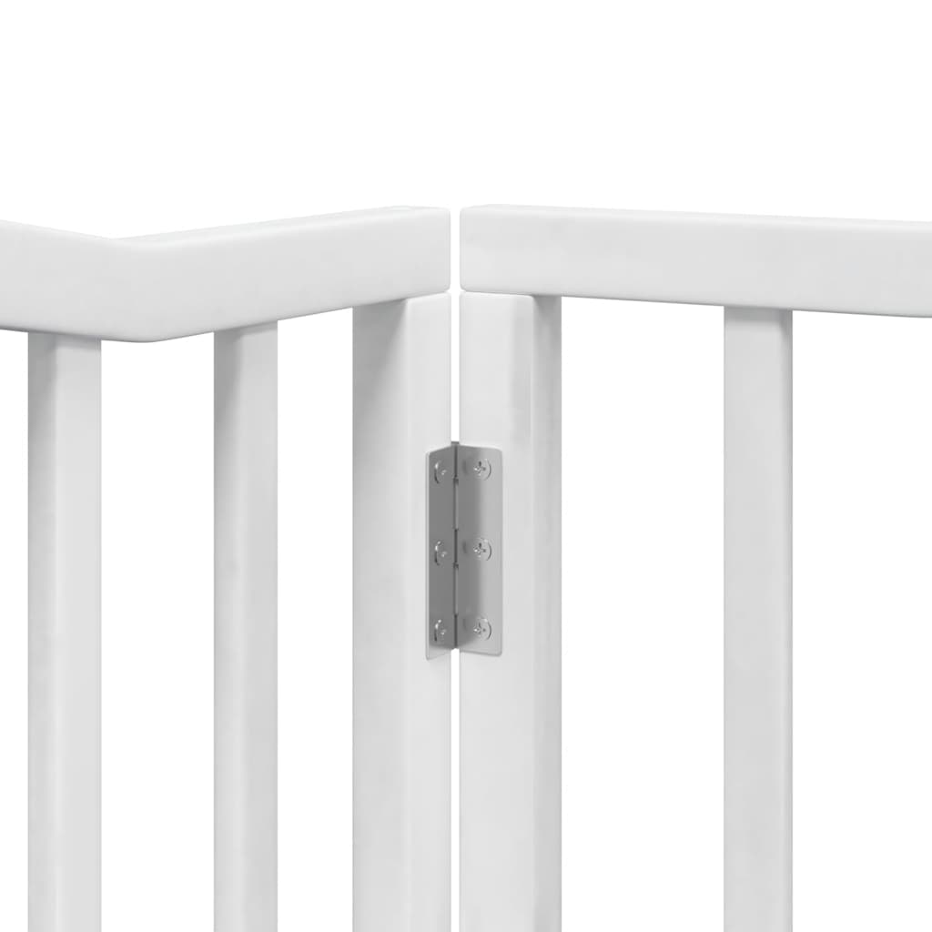 Zábrana pro psy s dvířky skládací 8 panelů bílá 640 cm topol