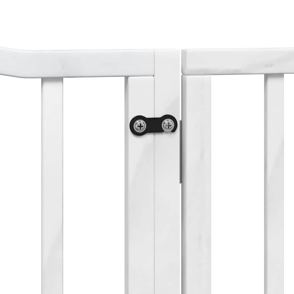 Zábrana pro psy s dvířky skládací 12 panelů bílá 960 cm topol