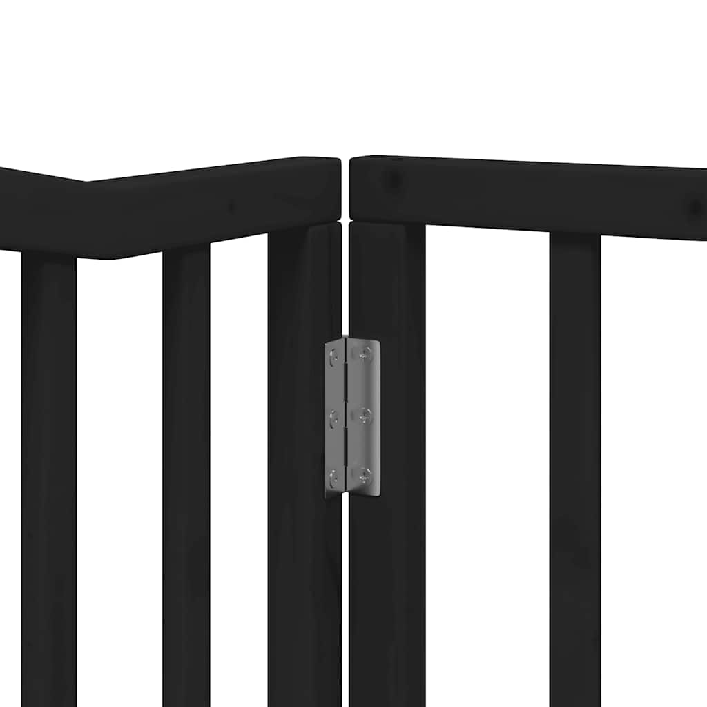 Zábrana pro psy s dvířky skládací 6 panelů černá 480 cm topol