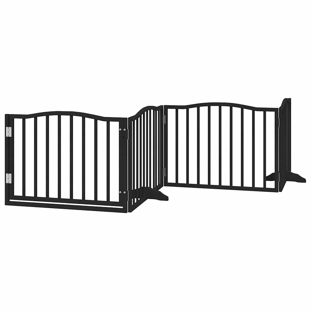 Zábrana pro psy s dvířky skládací 12 panelů černá 960 cm topol