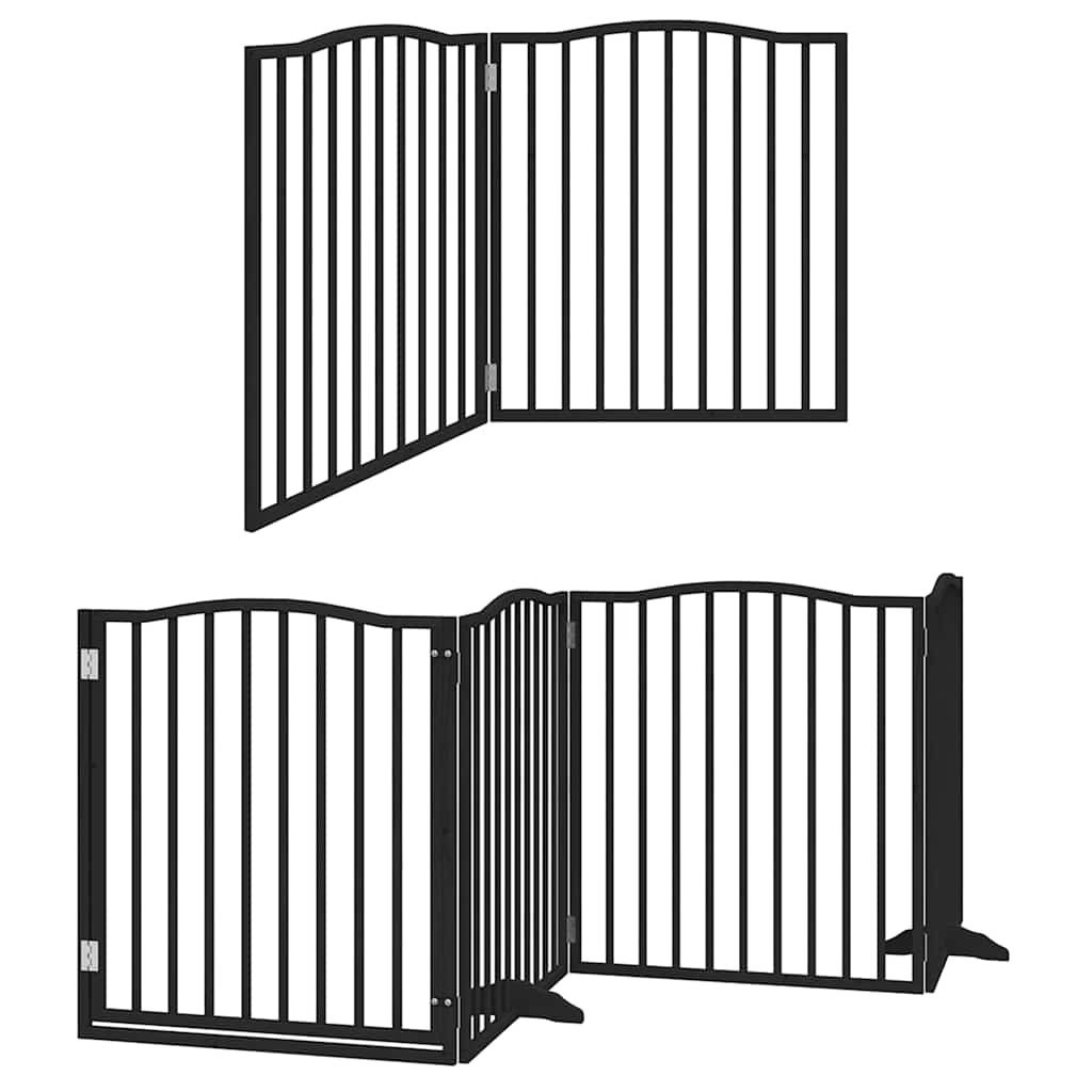 Zábrana pro psy s dvířky skládací 12 panelů černá 960 cm topol