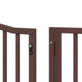 Načíst obrázek do prohlížeče galerie, Zábrana pro psy s dvířky skládací 10 panelů hnědá 800 cm topol
