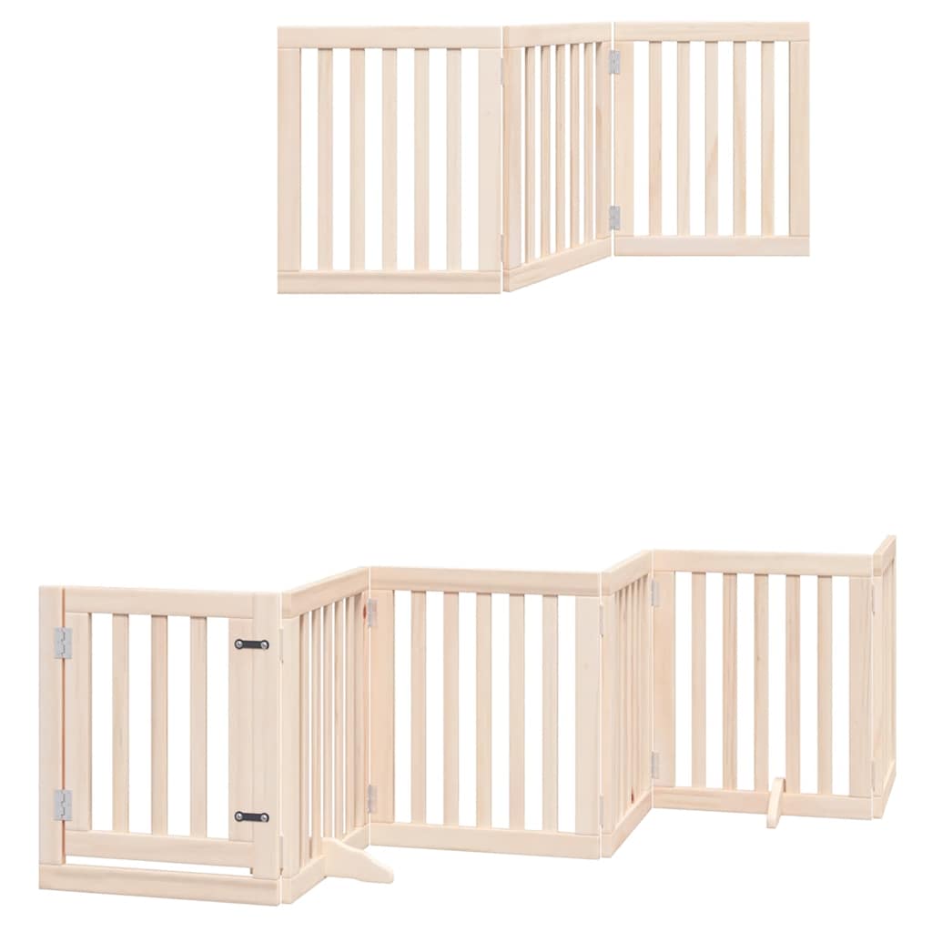 Zábrana pro psy s dvířky skládací 9 panelů 450 cm topol