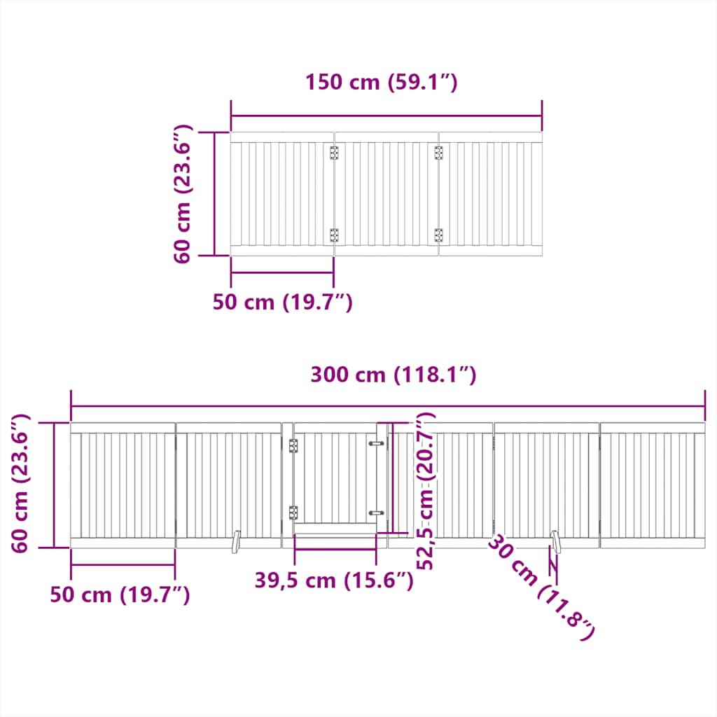 Zábrana pro psy s dvířky skládací 12 panelů 600 cm topol