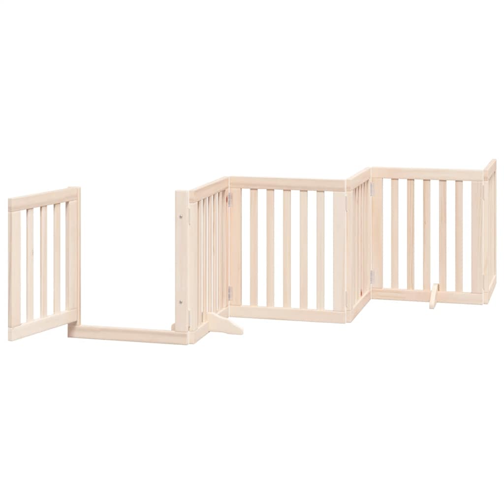 Zábrana pro psy s dvířky skládací 15 panelů 750 cm topol