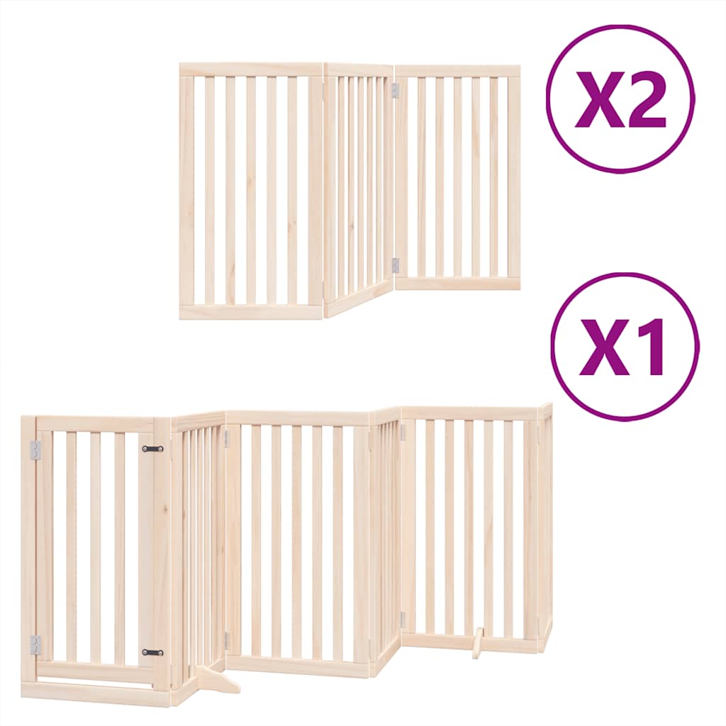 Zábrana pro psy s dvířky skládací 12 panelů 600 cm topol