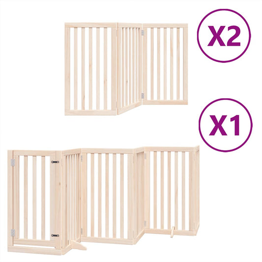 Zábrana pro psy s dvířky skládací 12 panelů 600 cm topol