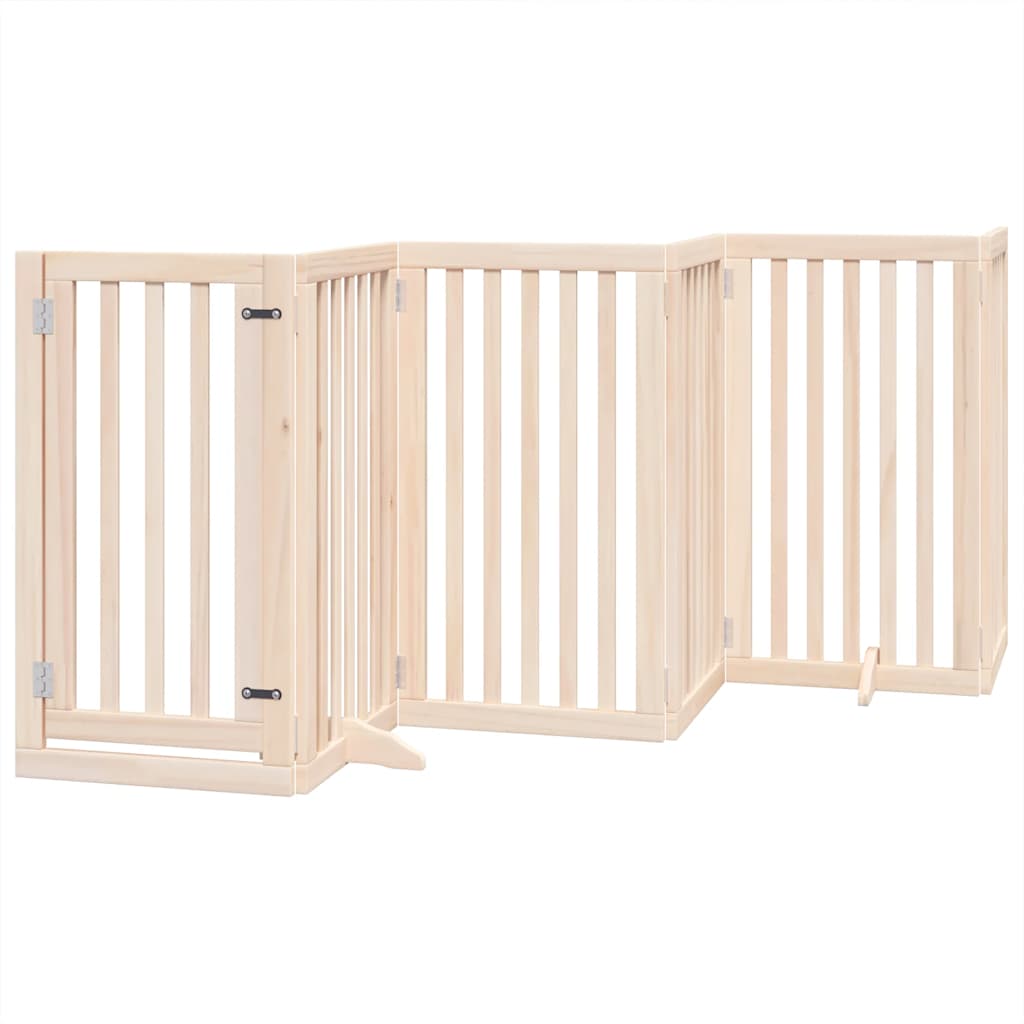 Zábrana pro psy s dvířky skládací 12 panelů 600 cm topol