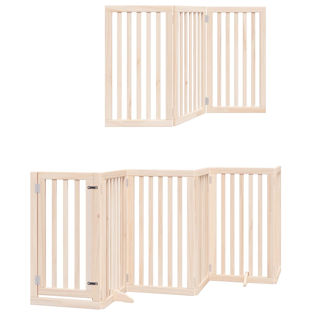 Zábrana pro psy s dvířky skládací 15 panelů 750 cm topol