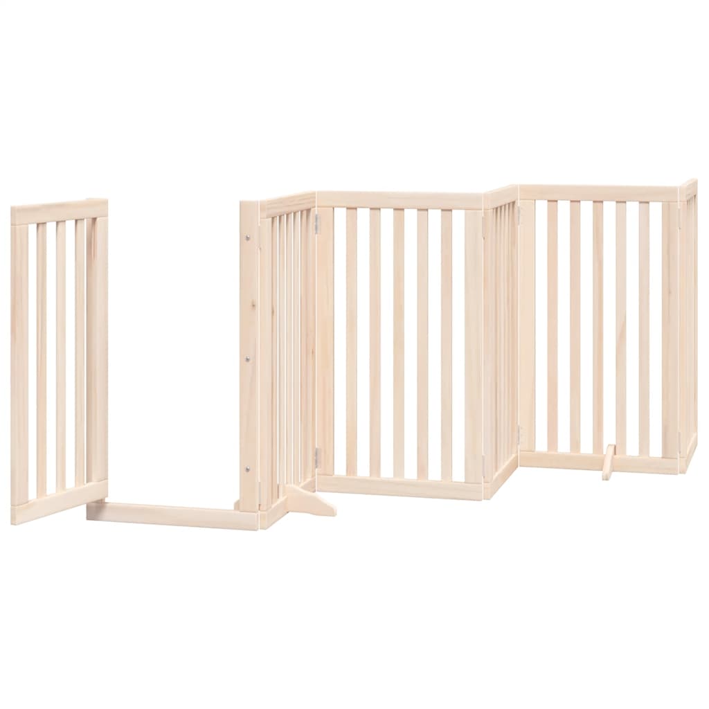 Zábrana pro psy s dvířky skládací 15 panelů 750 cm topol