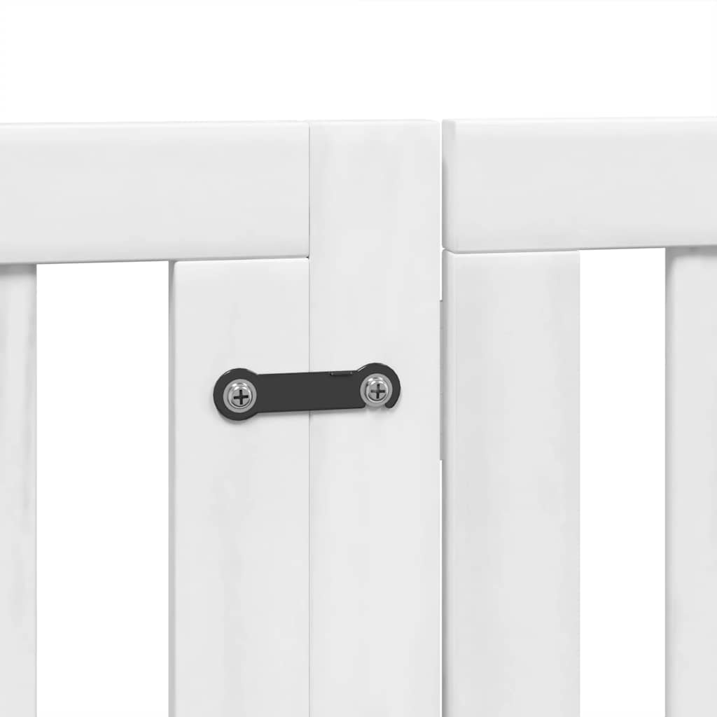 Zábrana pro psy s dvířky skládací 9 panelů bílá 450 cm topol