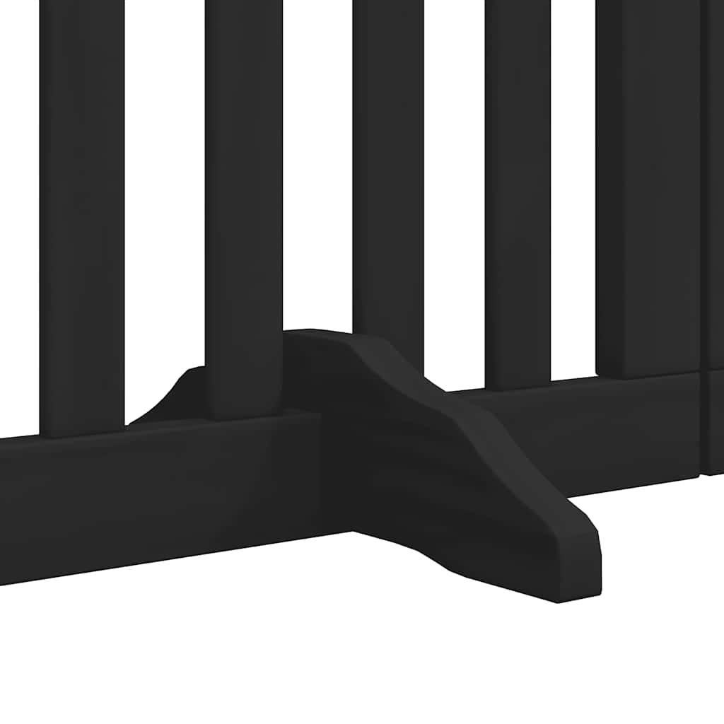 Zábrana pro psy s dvířky skládací 15 panelů černá 750 cm topol