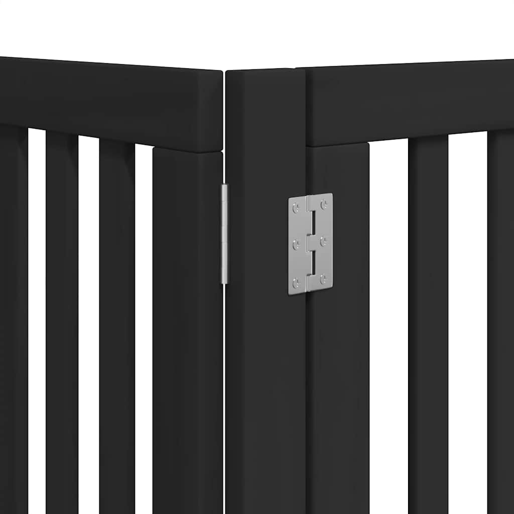 Zábrana pro psy s dvířky skládací 15 panelů černá 750 cm topol