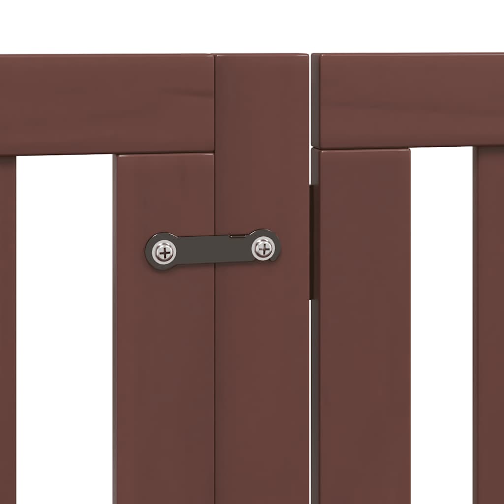 Zábrana pro psy s dvířky skládací 15 panelů hnědá 750 cm topol