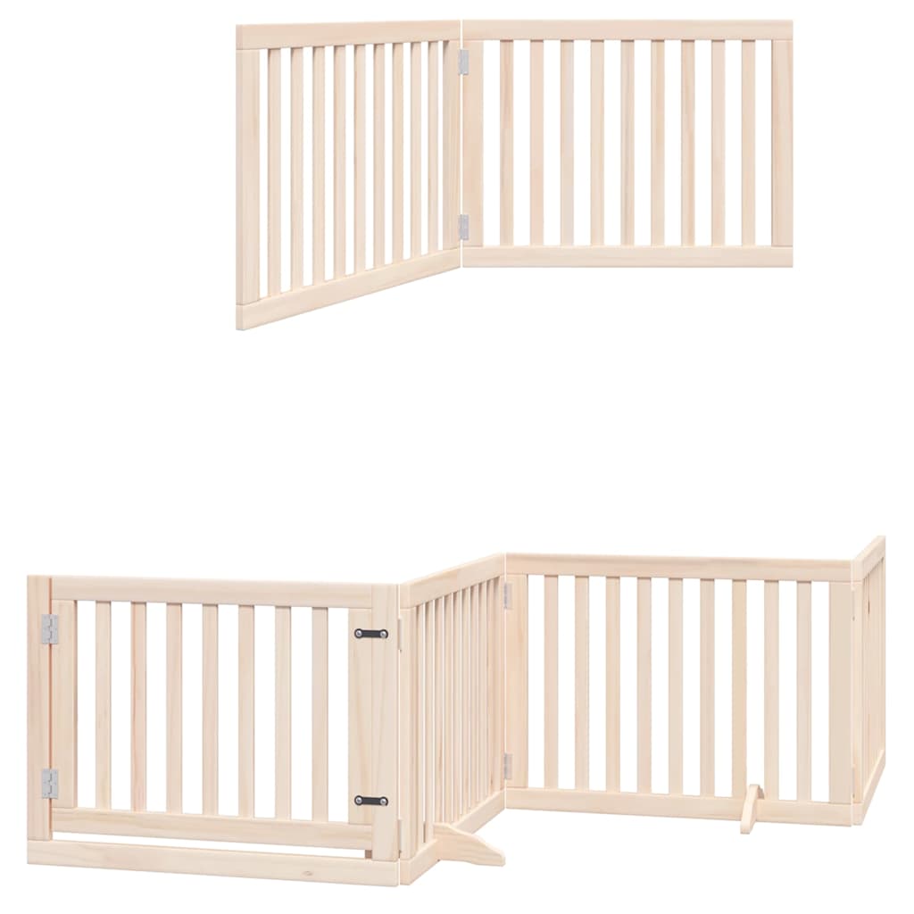 Zábrana pro psy s dvířky skládací 8 panelů 640 cm topol