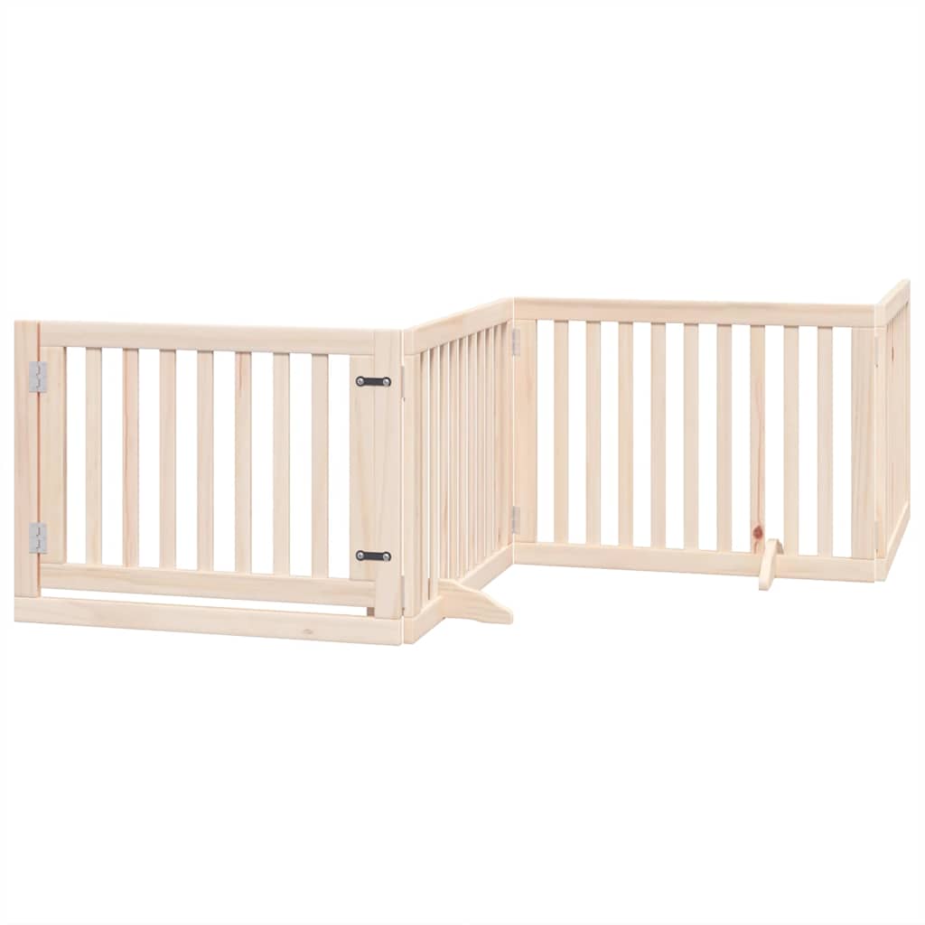 Zábrana pro psy s dvířky skládací 8 panelů 640 cm topol
