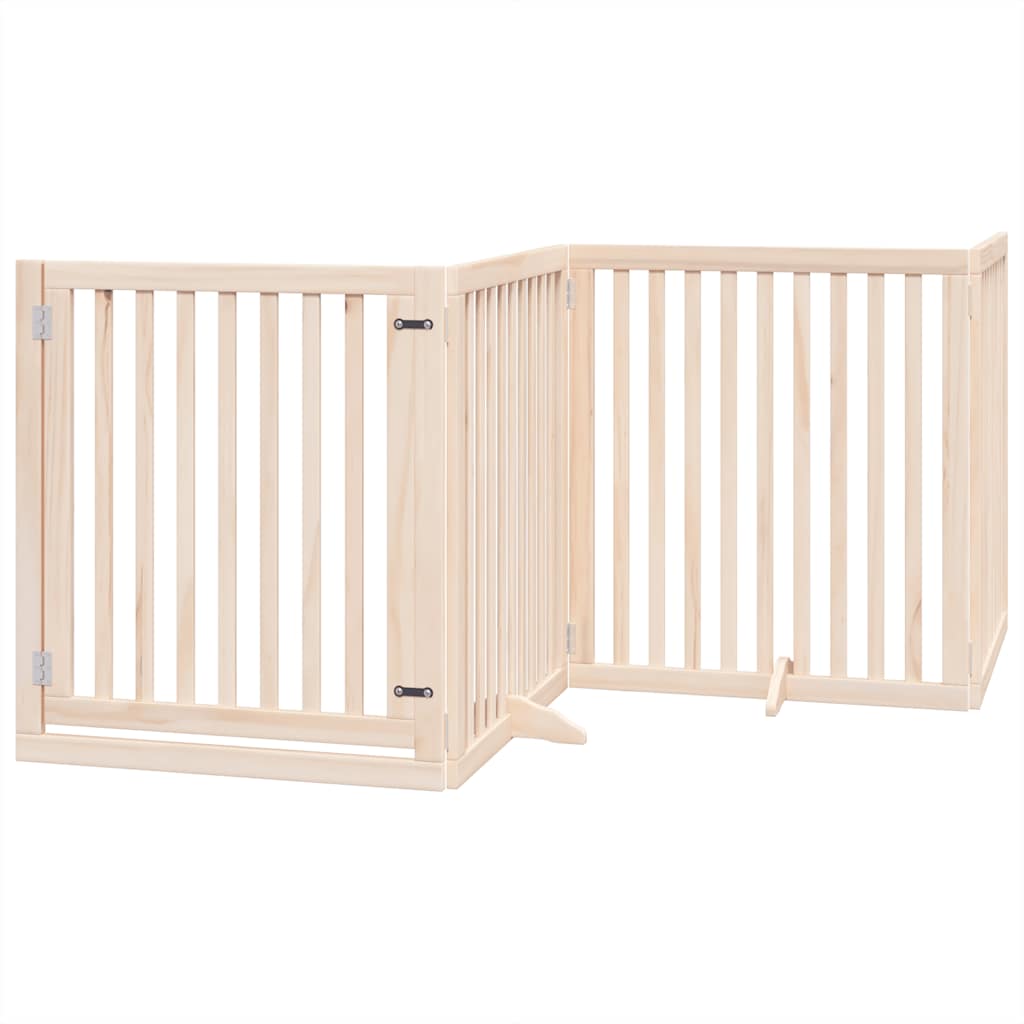 Zábrana pro psy s dvířky skládací 8 panelů 640 cm topol
