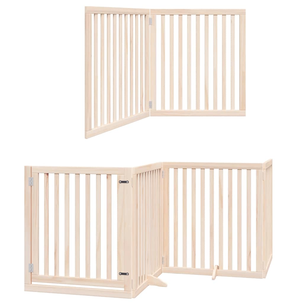 Zábrana pro psy s dvířky skládací 8 panelů 640 cm topol