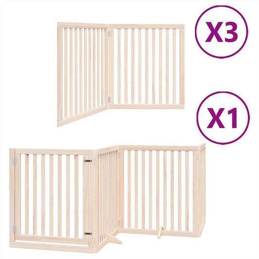 Zábrana pro psy s dvířky skládací 10 panelů 800 cm topol